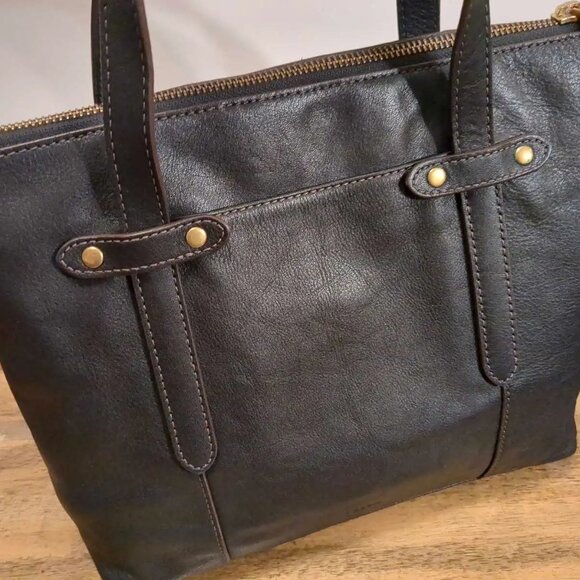 Fossil Felicity Satchel Black Leather Strap Bag - Picture 7 of 8